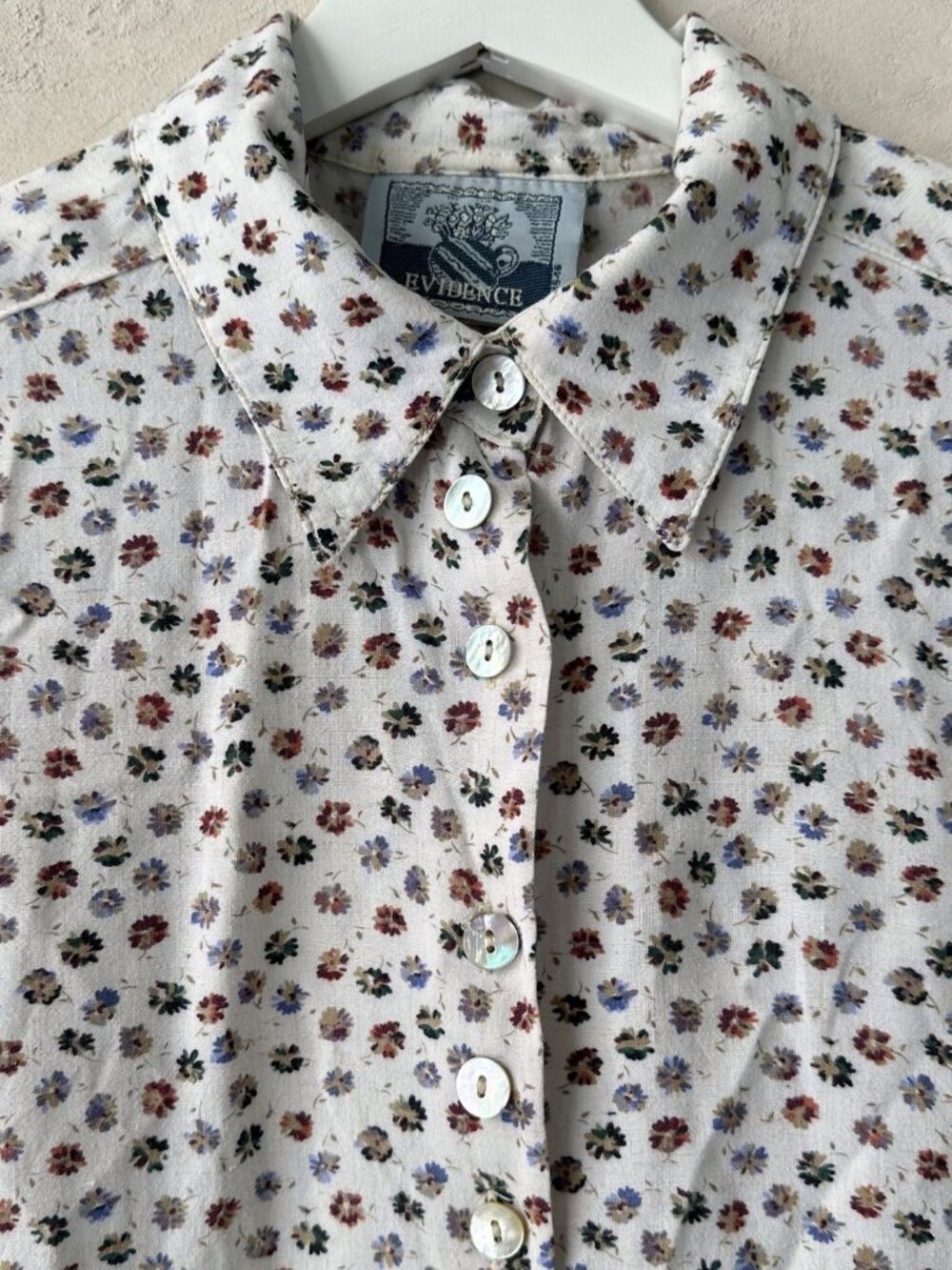 VINTAGE EVIDENCE FLORAL RAYON LINEN BUTTON UP SHIRT BOHO OVERSIZED